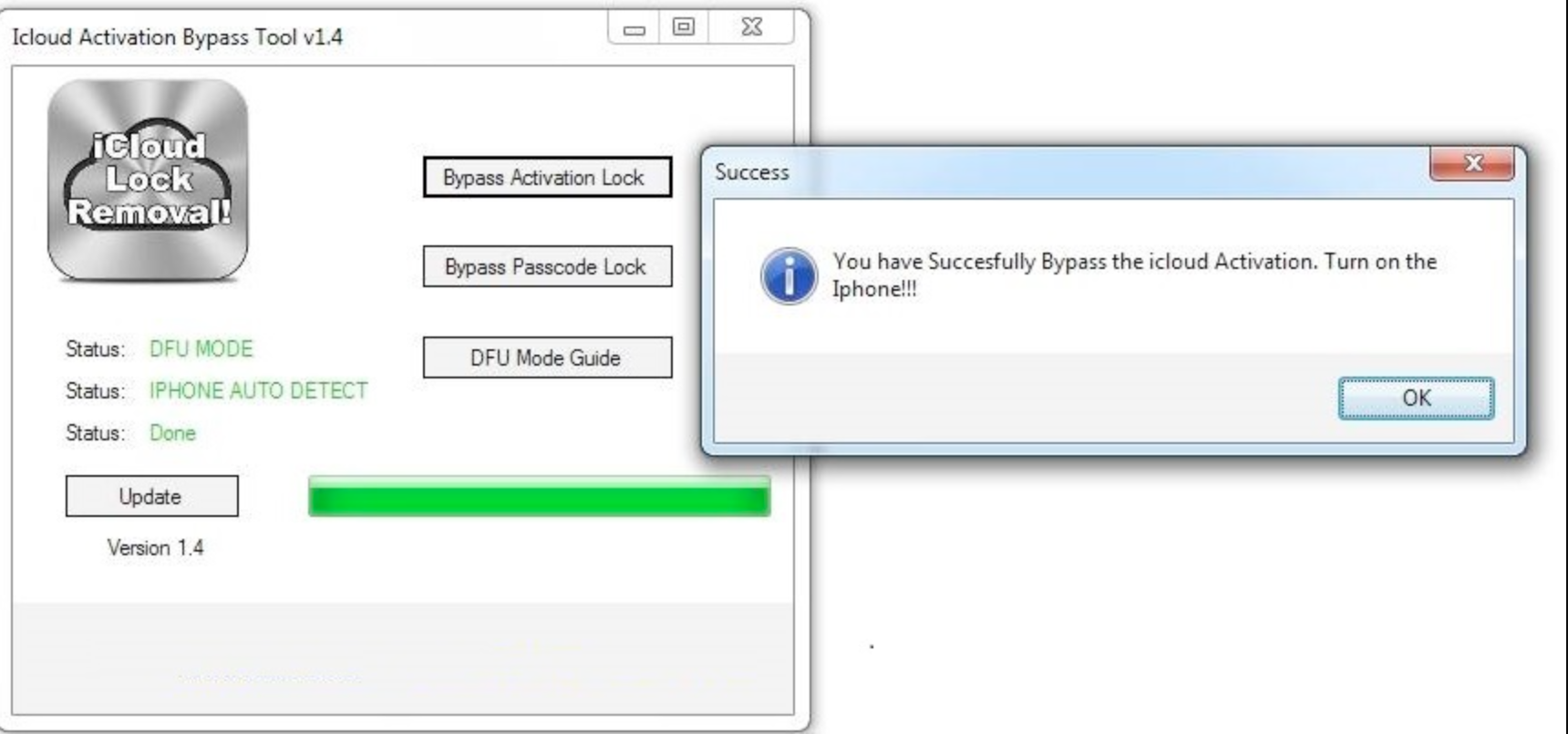 iCloud Bypass Tool Screenshot